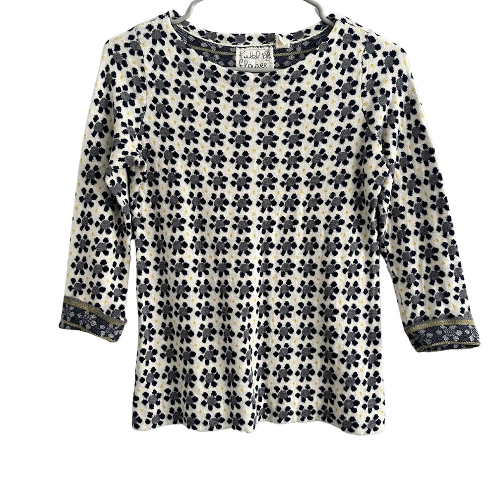 Anthropologie Field Flower Crewneck Floral Sweater